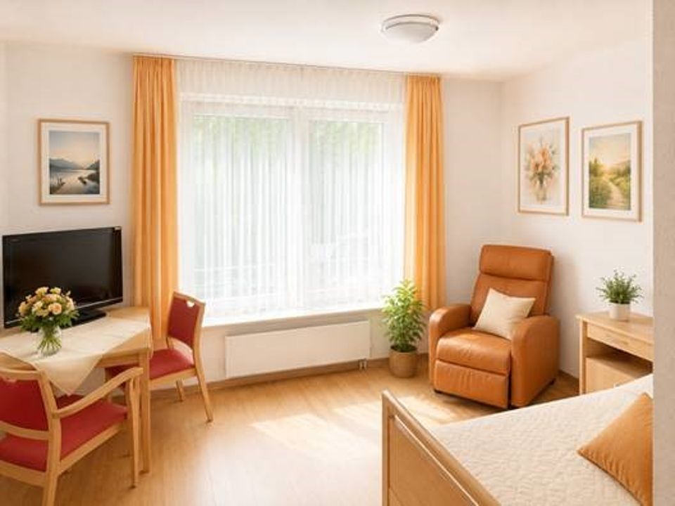 Foto des Wohnraums im Seniorenzentrum Kaltenkirchen.